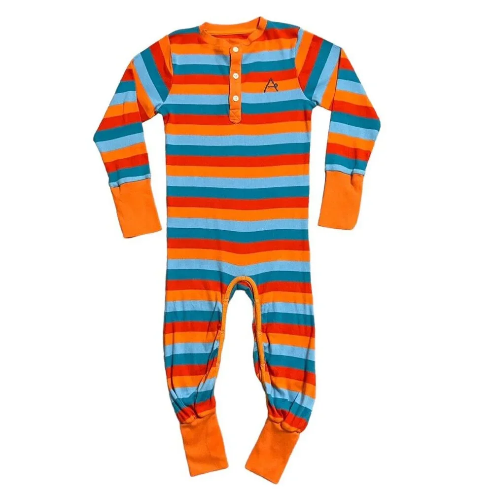 Alba Of Denmark Sz 110 (5Y) Dragon Stripes Ribbed Playsuit Jumpsuit Romper